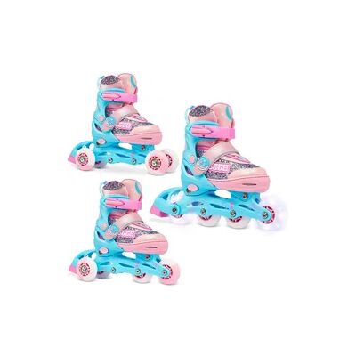 Raven Verstellbare Rollschuhe 3in1 Etta Pink/Blue Leuchtende LED-Räder Raven Verstellbare Rollschuhe 3in1 Etta Pink/Blue Leuchtende LED-Räder