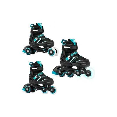 Raven Rollschuhe 3in1 verstellbare Helixi Schwarz/Mint Leuchtende LED-Räder Raven Rollschuhe 3in1 verstellbare Helixi Schwarz/Mint Leuchtende LED-Räder