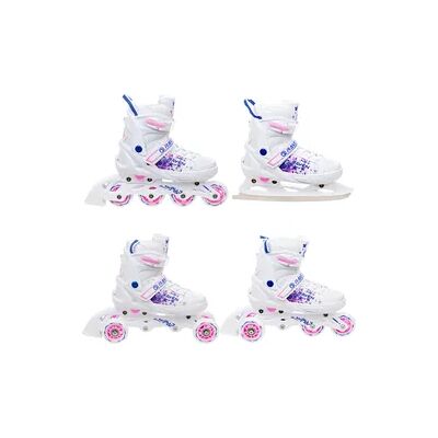 Raven Rollschuhe Verstellbare Schlittschuhe 4in1 Meia Weiß/Blau/Rosa LED-Räder Raven Rollschuhe Verstellbare Schlittschuhe 4in1 Meia Weiß/Blau/Rosa LED-Räder