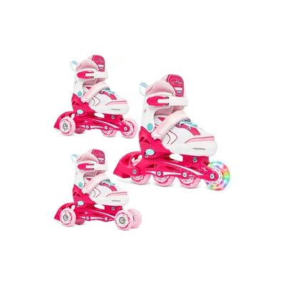 Raven Verstellbare Rollschuhe 3in1s Lia Rosa/Weiß/Mint Leuchtende LED-Räder Raven Verstellbare Rollschuhe 3in1s Lia Rosa/Weiß/Mint Leuchtende LED-Räder