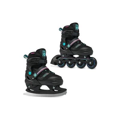 Raven Verstellbare Rollschuhe Schlittschuhe 2in1 Drill Schwarz/Mint/Pink Raven Verstellbare Rollschuhe Schlittschuhe 2in1 Drill Schwarz/Mint/Pink