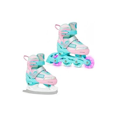 Raven Eiskunstlauf Schlittschuhe 2in1 Einstellbare Etta Minze/Rosa LED-Räder Raven Eiskunstlauf Schlittschuhe 2in1 Einstellbare Etta Minze/Rosa LED-Räder
