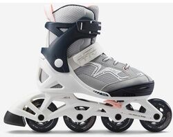 OXELO Inline Skates Kinder Fitness FIT3 größenverstellbar Abyss grau, grau, 32/35