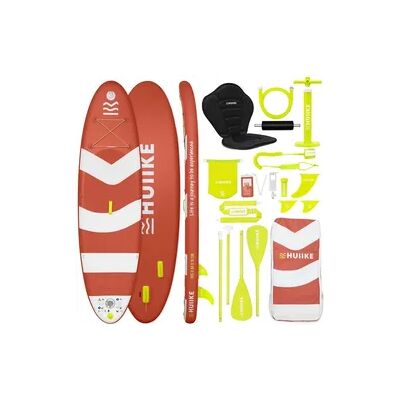 HUIIKE Stand Up Paddling Board Aufblasbar 10’ zum Kajak Umbaubar, bis 130 kg, Rot HUIIKE Stand Up Paddling Board Aufblasbar 10’ zum Kajak Umbaubar, bis 130 kg, Rot