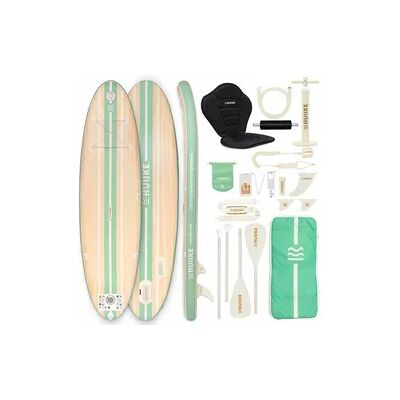 HUIIKE Stand Up Paddling Board Aufblasbar 10’ zum Kajak Umbaubar, bis 130 kg, Holzoptik HUIIKE Stand Up Paddling Board Aufblasbar 10’ zum Kajak Umbaubar, bis 130 kg, Holzoptik