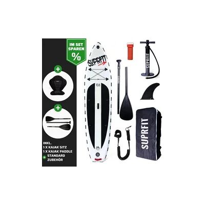 Suprfit SUP Board Set Stickers White inkl. Sitz und Kajak Paddle Suprfit SUP Board Set Stickers White inkl. Sitz und Kajak Paddle