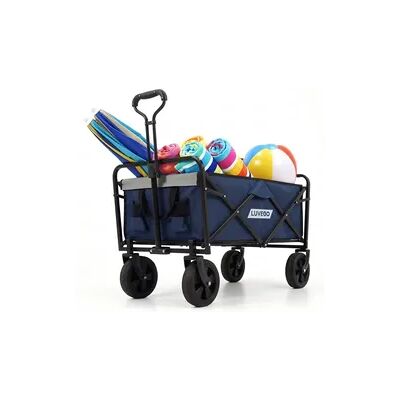 LUVEGO Bollerwagen Faltbar für Campingausrüstung bis 100 kg – Trolley - Dunkelblau LUVEGO Bollerwagen Faltbar für Campingausrüstung bis 100 kg – Trolley - Dunkelblau