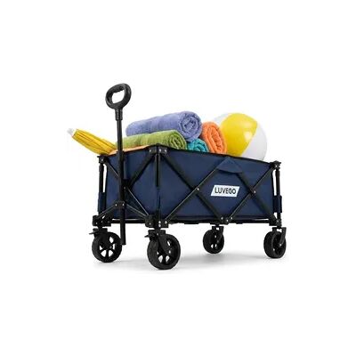 LUVEGO Bollerwagen Faltbar für Campingausrüstung bis 120 kg – Trolley - Dunkelblau LUVEGO Bollerwagen Faltbar für Campingausrüstung bis 120 kg – Trolley - Dunkelblau