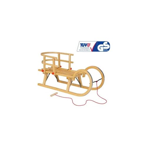 DREWMAX Holzschlitten AD323 95cm Schlitten, AD302 Holzschlittenlehne und AD300Schnur braun NO SIZE