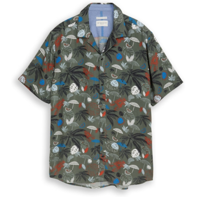 Tom Tailor Herren Hemd 1050943 - leaf green beach design - male - M Tom Tailor Herren Hemd 1050943 - leaf green beach design - male - M