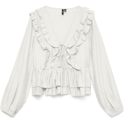 Vero Moda Damen Bluse 10345227 - Snow White - female - M Vero Moda Damen Bluse 10345227 - Snow White - female - M