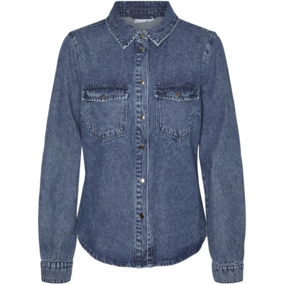 Vero Moda Damen Bluse 10313726 - Medium Blue Denim - female - S Vero Moda Damen Bluse 10313726 - Medium Blue Denim - female - S
