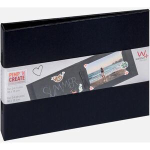 Walther Pac Mini Fotoalbum Schwarz - 15,5x11 cm (12 schwarze Seiten / 6 Blatt)