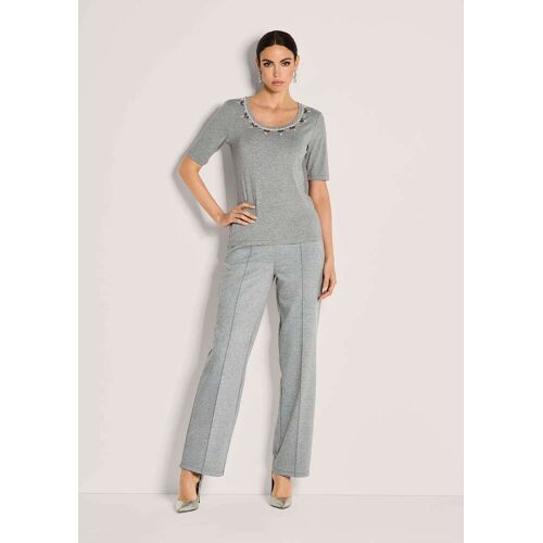 MADELEINE Halbarm-Shirt mit Zierstein-Deko graphit / melange 46