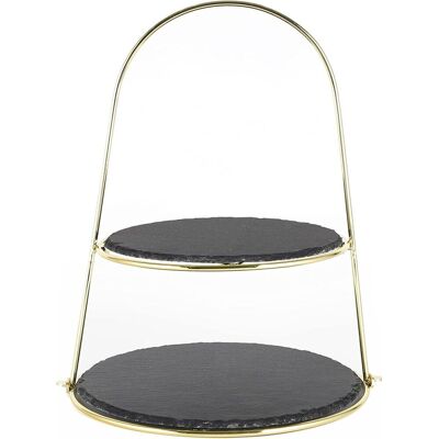 ECHTWERK Etagere Bügelgriff; 29x40x40 cm (BxHxT); gold; rund ECHTWERK Etagere Bügelgriff; 29x40x40 cm (BxHxT); gold; rund