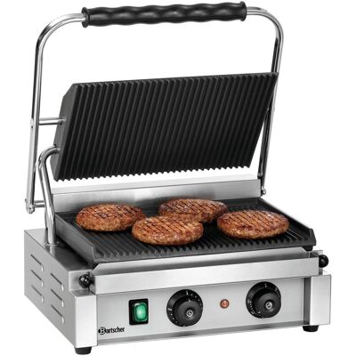 Bartscher Kontaktgrill "Panini-T" 1R; 41x40x20 cm (BxTxH); silber Bartscher Kontaktgrill "Panini-T" 1R; 41x40x20 cm (BxTxH); silber
