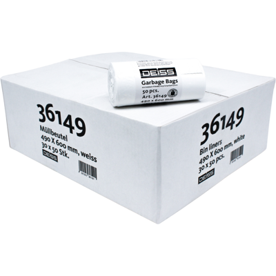 Deiss DEISS LDPE Müllsäcke; 80 l, 49x60 cm (BxH); weiß; 30 Stück / Pack Deiss DEISS LDPE Müllsäcke; 80 l, 49x60 cm (BxH); weiß; 30 Stück / Pack