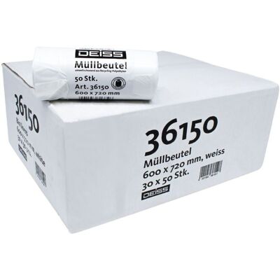 Deiss DEISS LDPE Müllsäcke; 80 l, 63x85 cm (BxH); weiß; 30 Stück / Pack Deiss DEISS LDPE Müllsäcke; 80 l, 63x85 cm (BxH); weiß; 30 Stück / Pack