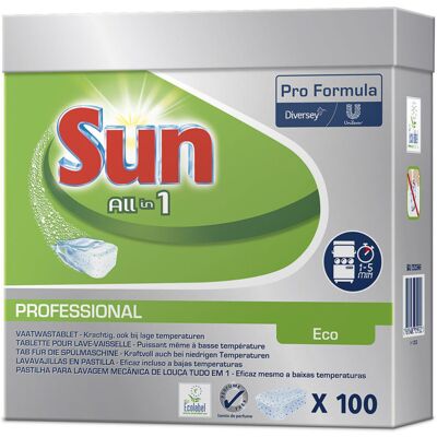 Diversey Sun Professional All in 1 ECO Tabs, Umweltfreundliche, mulitfunktionale Tabs für die Spülmaschine; weiß; 5 Stück / Pack Diversey Sun Professional All in 1 ECO Tabs, Umweltfreundliche, mulitfunktionale Tabs für die Spülmaschine; weiß; 5 Stück / Pack