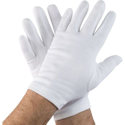 Hygostar Baumwoll-Handschuh Blanc; Kleidergröße M, 24 cm (L); weiß; 12 Paar(e) / Pack Hygostar Baumwoll-Handschuh Blanc; Kleidergröße M, 24 cm (L); weiß; 12 Paar(e) / Pack