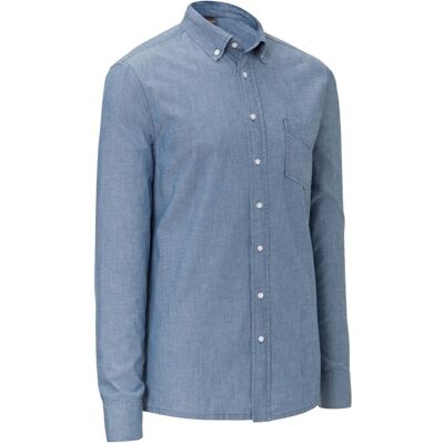 JOBELINE Herren Hemd Chambray Langarm; Kleidergröße 43/44; blau JOBELINE Herren Hemd Chambray Langarm; Kleidergröße 43/44; blau
