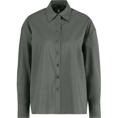 JOBELINE Damen Bluse Porter Langarm, Oversize Fit; Kleidergröße L; dunkelgrau JOBELINE Damen Bluse Porter Langarm, Oversize Fit; Kleidergröße L; dunkelgrau