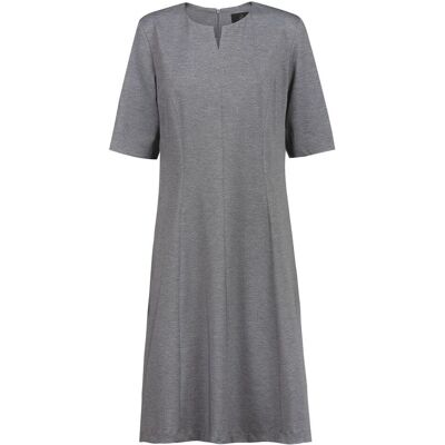 GREIFF Damen-Jerseykleid RF Casual; Kleidergröße 34; hellgrau meliert, Paspelierung hellgrau meliert GREIFF Damen-Jerseykleid RF Casual; Kleidergröße 34; hellgrau meliert, Paspelierung hellgrau meliert