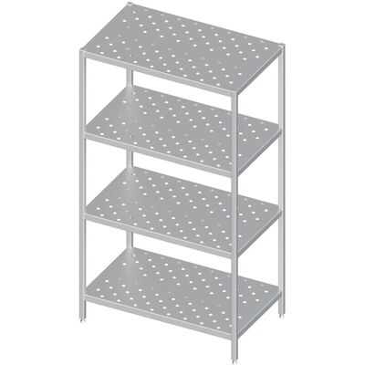 Stalgast Regal mit gelochten Böden, Selbstmontage; 80x180x40 cm (BxHxT); silber Stalgast Regal mit gelochten Böden, Selbstmontage; 80x180x40 cm (BxHxT); silber