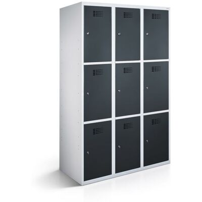 rotstahl Fächerschrank 9 Fächer mit lichtgrauem Korpus; 120x50x180 cm (BxTxH); anthrazit rotstahl Fächerschrank 9 Fächer mit lichtgrauem Korpus; 120x50x180 cm (BxTxH); anthrazit
