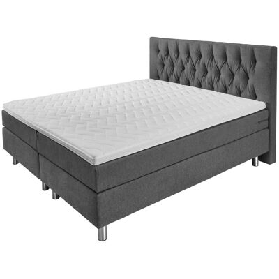 VEGA Boxspringbett Comfort Möbelstoff, Rückenteil Chesterfield; 180x200x60 cm (BxLxH); anthrazit; H3-fest VEGA Boxspringbett Comfort Möbelstoff, Rückenteil Chesterfield; 180x200x60 cm (BxLxH); anthrazit; H3-fest