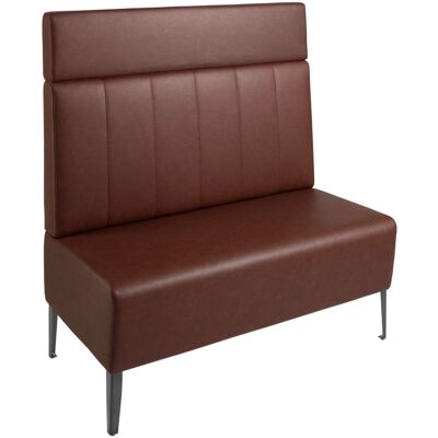 VEGA 2-Sitzer Polsterbank 120 Adapto mit Rückenelement und Aufsatzpolster; 120x64x127 cm (BxTxH); Sitz braun, Gestell schwarz VEGA 2-Sitzer Polsterbank 120 Adapto mit Rückenelement und Aufsatzpolster; 120x64x127 cm (BxTxH); Sitz braun, Gestell schwarz
