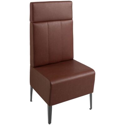 VEGA Polsterbank 60 Adapto mit Rückenelement und Aufsatzpolster; 60x64x127 cm (BxTxH); Sitz braun, Gestell schwarz VEGA Polsterbank 60 Adapto mit Rückenelement und Aufsatzpolster; 60x64x127 cm (BxTxH); Sitz braun, Gestell schwarz