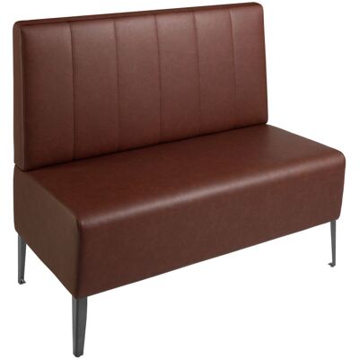 VEGA 2-Sitzer Polsterbank 120 Adapto mit Rückenelement; 120x64x102 cm (BxTxH); Sitz braun, Gestell schwarz VEGA 2-Sitzer Polsterbank 120 Adapto mit Rückenelement; 120x64x102 cm (BxTxH); Sitz braun, Gestell schwarz