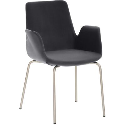 Mayer Sitzmöbel Sessel 2009, Mikrofaser-Stoff, mit Armlehnen; 58x59x87 cm (BxTxH); Sitz anthrazit, Gestell edelstahl Mayer Sitzmöbel Sessel 2009, Mikrofaser-Stoff, mit Armlehnen; 58x59x87 cm (BxTxH); Sitz anthrazit, Gestell edelstahl