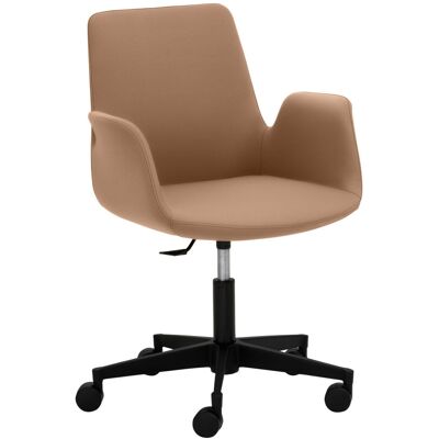 Mayer Sitzmöbel Sessel Drehsessel pflegeleichter Mikrofaser-Stoff in lederähnlicher Optik; 65x65x82 cm (BxTxH); Sitz hellbraun, Gestell schwarz Mayer Sitzmöbel Sessel Drehsessel pflegeleichter Mikrofaser-Stoff in lederähnlicher Optik; 65x65x82 cm (BxTxH); Sitz hellbraun, Gestell schwarz