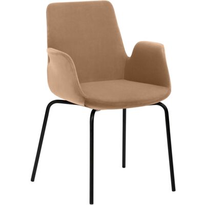 Mayer Sitzmöbel Sessel 2009, Mikrofaser-Stoff, mit Armlehnen; 58x59x87 cm (BxTxH); Sitz hellbraun, Gestell schwarz Mayer Sitzmöbel Sessel 2009, Mikrofaser-Stoff, mit Armlehnen; 58x59x87 cm (BxTxH); Sitz hellbraun, Gestell schwarz
