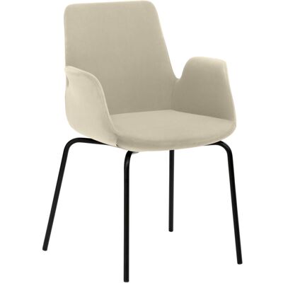 Mayer Sitzmöbel Sessel 2009, Mikrofaser-Stoff, mit Armlehnen; 58x59x87 cm (BxTxH); Sitz taupe, Gestell schwarz Mayer Sitzmöbel Sessel 2009, Mikrofaser-Stoff, mit Armlehnen; 58x59x87 cm (BxTxH); Sitz taupe, Gestell schwarz