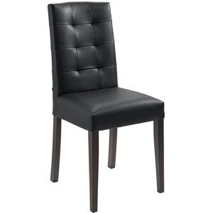 Vega Newham Sessel aus Kunstleder - Schwarzer Sitz, Gebogener Rücken, Holzbeine Vega Newham Sessel aus Kunstleder - Schwarzer Sitz, Gebogener Rücken, Holzbeine