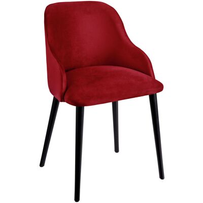 VEGA Polsterstuhl Almonda Samt; 54x64x77.5 cm (BxTxH); Sitz rot, Gestell schwarz VEGA Polsterstuhl Almonda Samt; 54x64x77.5 cm (BxTxH); Sitz rot, Gestell schwarz
