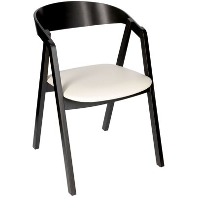VEGA Stapelstuhl Calma Kunstleder Buchenholz schwarz lackiert; 54x53x79 cm (BxTxH); Sitz weiß, Gestell schwarz; 2 Stück / Pack VEGA Stapelstuhl Calma Kunstleder Buchenholz schwarz lackiert; 54x53x79 cm (BxTxH); Sitz weiß, Gestell schwarz; 2 Stück / Pack