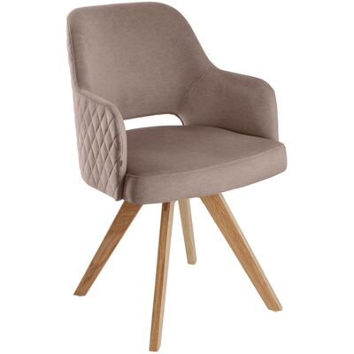 VEGA Drehstuhl Twist Samt; 46x47x85 cm (BxTxH); Sitz taupe, Gestell eiche VEGA Drehstuhl Twist Samt; 46x47x85 cm (BxTxH); Sitz taupe, Gestell eiche