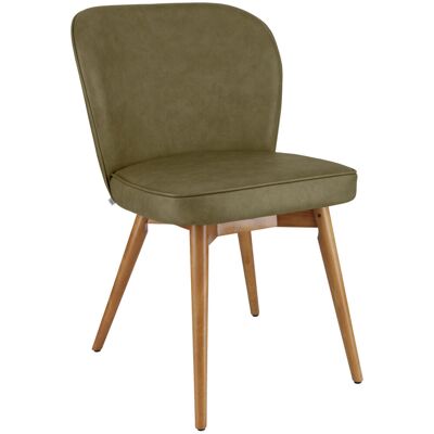 VEGA Polsterstuhl Lian Kunstleder; 56x58x86 cm (BxTxH); Sitz oliv, Gestell hellbraun; 2 Stück / Pack VEGA Polsterstuhl Lian Kunstleder; 56x58x86 cm (BxTxH); Sitz oliv, Gestell hellbraun; 2 Stück / Pack
