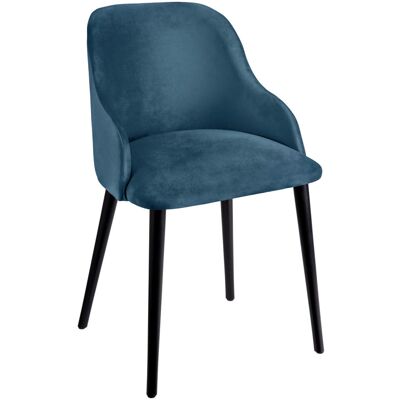 VEGA Polsterstuhl Almonda Samt; 54x64x77.5 cm (BxTxH); Sitz rauchblau, Gestell schwarz VEGA Polsterstuhl Almonda Samt; 54x64x77.5 cm (BxTxH); Sitz rauchblau, Gestell schwarz