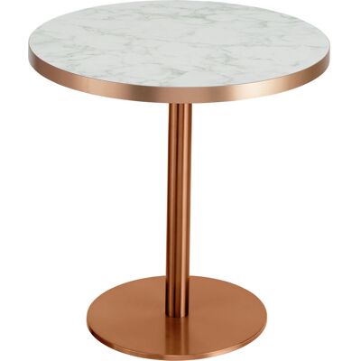 VEGA Beistelltisch Marvani Tischgestell Edelstahl kupfer; 46.5x50 cm (HxØ); Platte weiß/kupfer/marmoriert, Gestell kupfer; rund VEGA Beistelltisch Marvani Tischgestell Edelstahl kupfer; 46.5x50 cm (HxØ); Platte weiß/kupfer/marmoriert, Gestell kupfer; rund