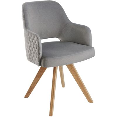 VEGA Drehstuhl Twist Samt; 46x47x85 cm (BxTxH); Sitz grau, Gestell eiche VEGA Drehstuhl Twist Samt; 46x47x85 cm (BxTxH); Sitz grau, Gestell eiche