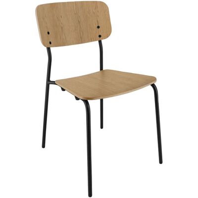 PULSIVA Holzstuhl Kantino; 46x52x78 cm (BxTxH); Sitz eiche, Gestell schwarz; 4 Stück / Pack PULSIVA Holzstuhl Kantino; 46x52x78 cm (BxTxH); Sitz eiche, Gestell schwarz; 4 Stück / Pack