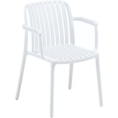 KETTLER Stapelsessel LAGO aus Kunststoff; 57x58x80 cm (BxTxH); Sitz weiß, Gestell weiß; 4 Stück / Pack KETTLER Stapelsessel LAGO aus Kunststoff; 57x58x80 cm (BxTxH); Sitz weiß, Gestell weiß; 4 Stück / Pack