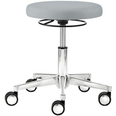 Mayer Sitzmöbel Rollhocker Profi Kunstleder desinfizierbar; 48x52x41.5 cm (BxTxH); Sitz hellgrau, Gestell chrom; rund Mayer Sitzmöbel Rollhocker Profi Kunstleder desinfizierbar; 48x52x41.5 cm (BxTxH); Sitz hellgrau, Gestell chrom; rund
