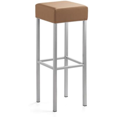 Mayer Sitzmöbel Extra-hoher Barhocker 89 cm, Vierfuß, Mikrofaser in Lederoptik; 34x34x92 cm (BxTxH); Sitz hellbraun, Gestell silber Mayer Sitzmöbel Extra-hoher Barhocker 89 cm, Vierfuß, Mikrofaser in Lederoptik; 34x34x92 cm (BxTxH); Sitz hellbraun, Gestell silber