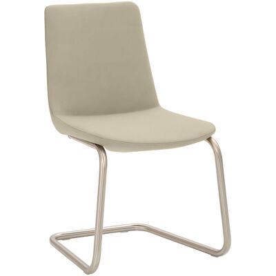 Mayer Sitzmöbel Freischwinger Stuhl Mikrofaser-Stoff; 53x54x87 cm (BxTxH); Sitz taupe, Gestell edelstahl Mayer Sitzmöbel Freischwinger Stuhl Mikrofaser-Stoff; 53x54x87 cm (BxTxH); Sitz taupe, Gestell edelstahl